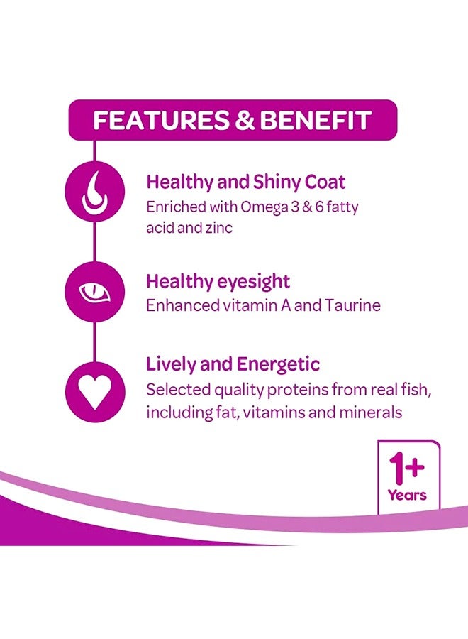 ويسكاس طعام جاف للقطط البالغة بنكهة أسماك المحيط - 1.2 كجم - Image 3